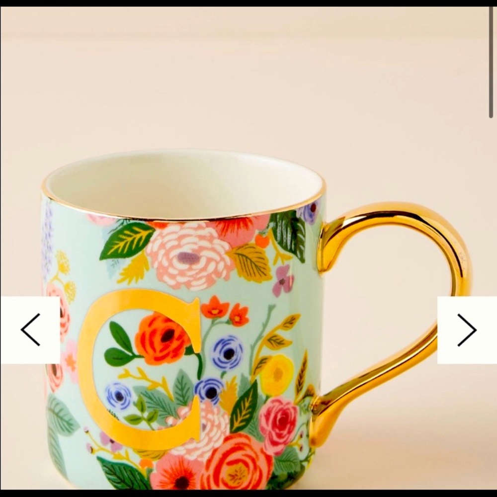 Light blue floral, monogram ‘C’ mug from Anthropology.